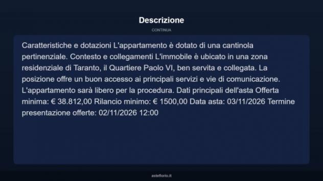 Immobile in asta di 120 m² con più di 5 locali in vendita a Taranto - Foto 4