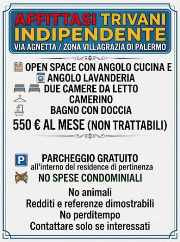 Affitto Trilocale 550/mese