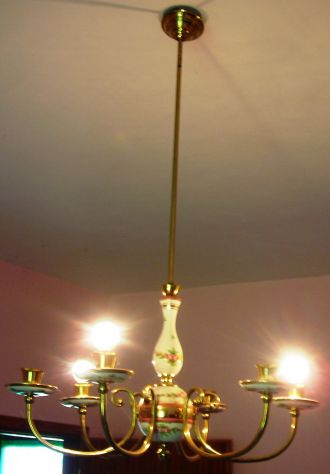 LAMPADARIO CHANDELIER OTTONE 6 LUCI - Foto 2