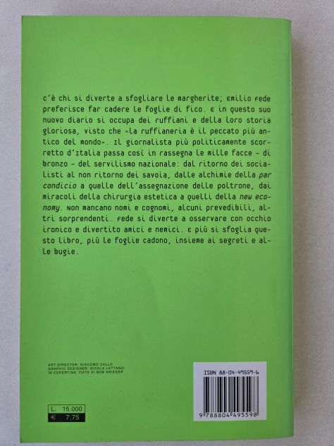 Libri 2 pz "La foglia di fico" 2000, "Ladro d'amore" 2003 di Emilioo Fede - Foto 6