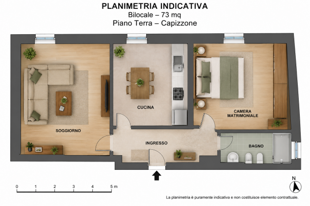Capizzone bilocale al piano terra