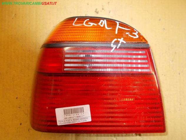 FANALE POST.S. ROSSO ARANCIO VOLKSWAGEN GOLF (1H) 3 porte  Parti elettriche  Fanaleria  Fanali  Fanale post. sx. VOLKSWAGEN - GOLF 3 - 01-08-1992 - 01