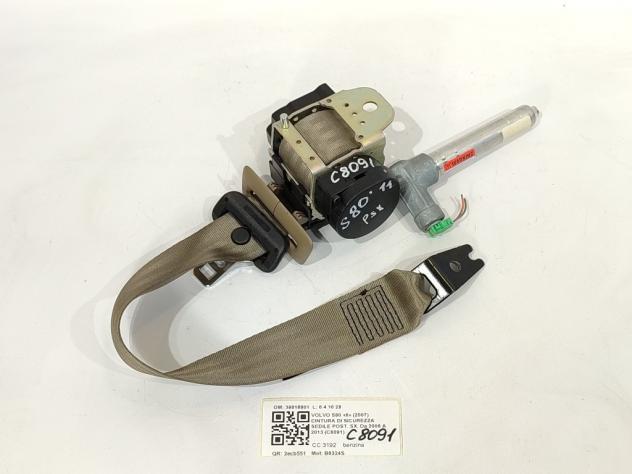 CINTURA DI SICUREZZA POSTERIORE SX VOLVO S80 2° Serie 39818801 B6324S (06)