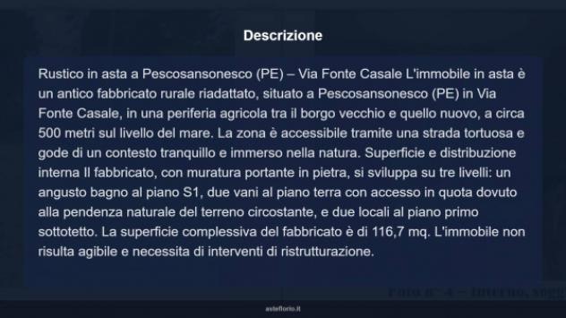 Immobile in asta di 116 m², box auto in vendita a Pescosansonesco - Foto 9