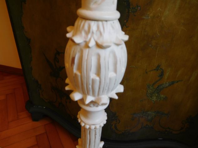 Lampada da terra antica intagliata e dipinta a mano.Tutta restaurata - Foto 2