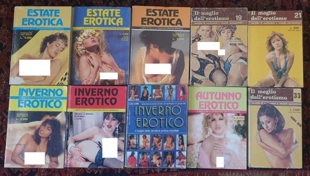 Lotto 10 raccolte di libri erotici anni '90