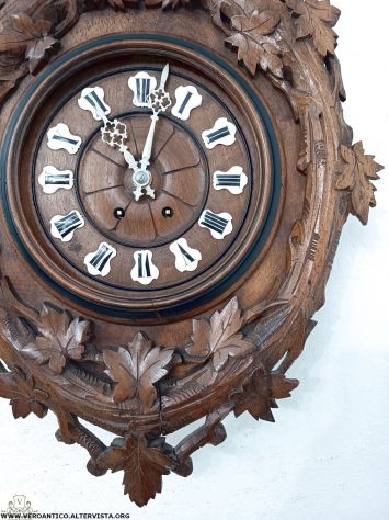 176333 Antico orologio a pendolo Foresta Nera - Foto 9
