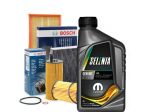 Kit Tagliando Bosch + Olio Motore Selenia WR 5W40 Per Fiat, Lancia