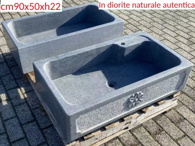 Lavello lavandino per cucina in pietra granito diorite 80/90cm 1 - Foto 7