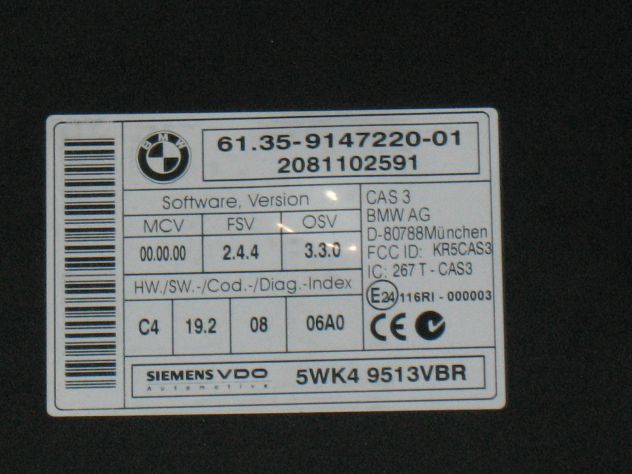 0281015043 KIT ECU BMW 3 2.0 D 0281015043 DDE7811700 5WK49513VBR 7811700 - Foto 3