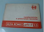 ALFA ROMEO GTV 6 2.5 CARATTERISTICHE TECNICHE ORIGINALE
