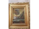 quadro dipinto su lastra ottone