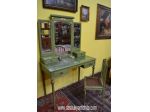 Toiletta con sedia stile Luigi XVI laccata verde salvia anni 50