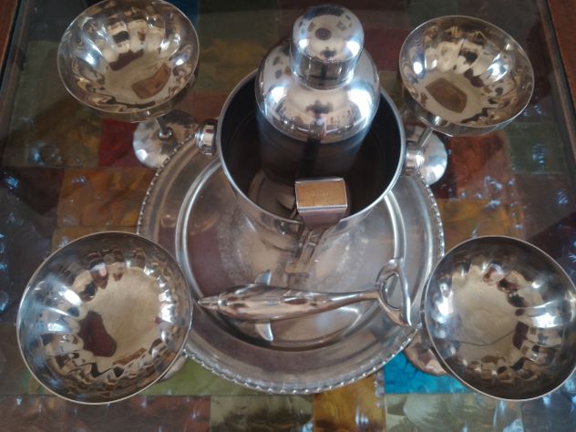 Kit Completo Da Bar Vintage 8 Pezzi tutto Inox Italiano Anni 70/80 - Foto 2