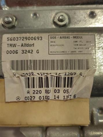 AIRBAG PORTA POSTERIORE SINISTRA MERCEDES Classe S W220 4° Serie A2208600305 (9905) - Foto 2