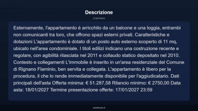 Immobile in asta di 56 m² in vendita a Rignano Flaminio - Foto 4
