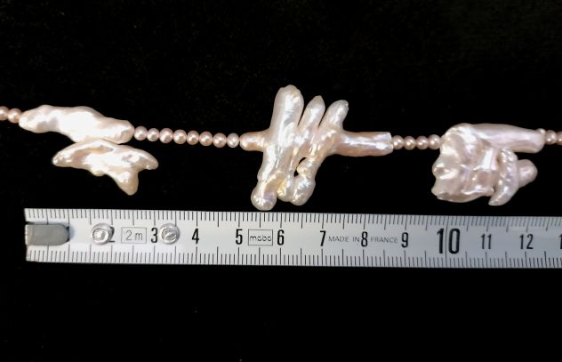 SPETTACOLARE DEMI PARURE COLLANA LUNGA + ORECCHINI PERLE DI ABALONE. - Foto 9