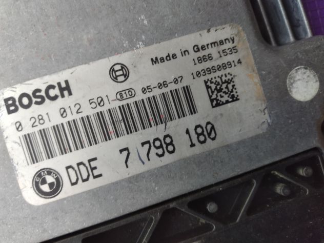 CENTRALINA MOTORE BOSCH 0281012501 BMW E90 E91 163CV MOTORE 20 4D4 ECU BMW Seri - Foto 6