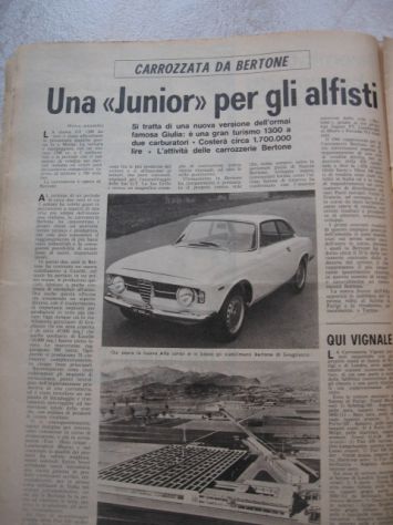 RIVISTA L'AUTOMOBILE OTTOBRE  1966 FOTO ALFA ROMEO GT JUNIOR PRIMA SERIE SCALINO - Foto 5