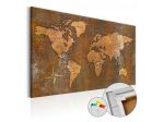 Quadro Di Sughero Planisfero Marrone Arredalacasa