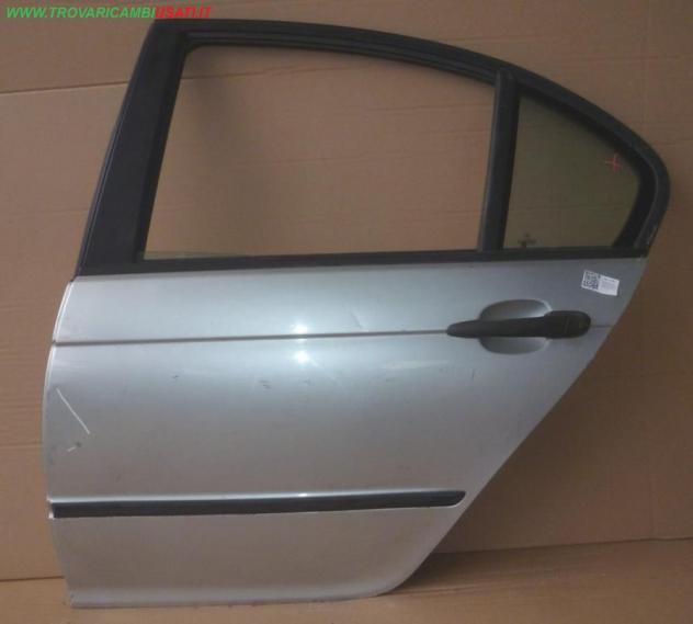 PORTA POST.S. ARGENTO C/ALZ. E SERR. (2 B.lli)  Carrozzeria  Lamierati esterni  Porte  Porta post. sx. BMW - Serie 3 E46 4 porte - 01-02-1998 - 01-09-