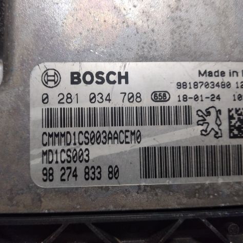 ECU Peugeot 308 BOSCH 0281034708 9827483380 MD1CS003 9818703480 Centralina mot - Foto 5