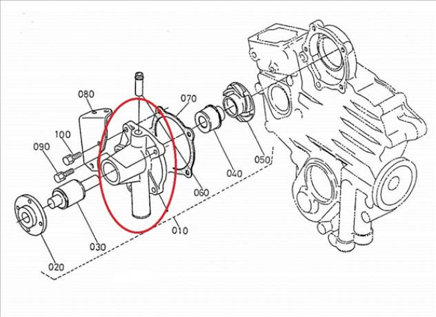 K190697303 POMPA ACQUA MOTORE KUBOTA Z482 Z402 AIXAM - Foto 2