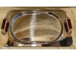 Vassoio SONIA Giorinox in acciaio inox 18/10, con alcune parti placcate in oro.