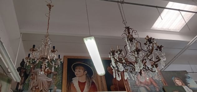 VENDO LOTTO DI LAMPADARI ANTIQUARIATO IN STOCK o SINGOLARMENTE - Foto 8
