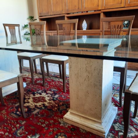 tavolo riunione con basi in travertino - Foto 3