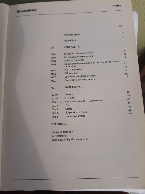 FIAT RITMO 105 TC MANUALE DI ASSISTENZA TECNICA 1981 - Foto 4