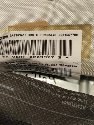 AIRBAG A TENDINA LATERALE PASSEGGERO PEUGEOT 3008 Serie 9684667780 (0916) - Foto 2