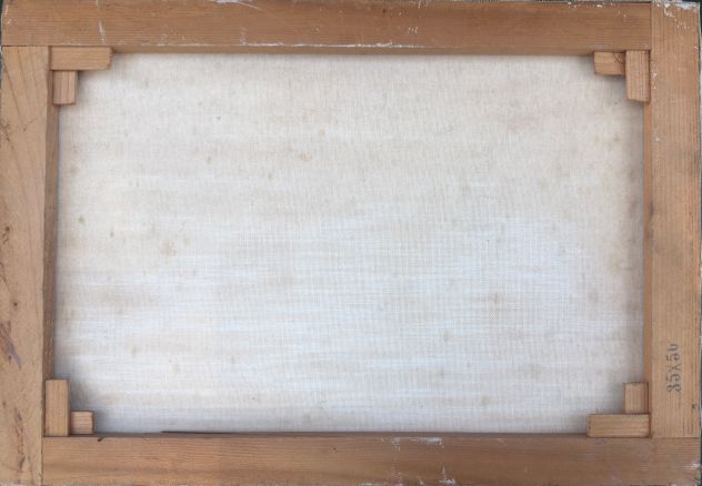 Fosco Pavi pittore quadro olio su tela Paesaggio con figure - Foto 2