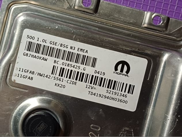 CENTRALINA MAGNETI MARELLI 500 1.0 L GSE / BSG N3 EMEA 11GF AB HW142 / S561 52 - Foto 3