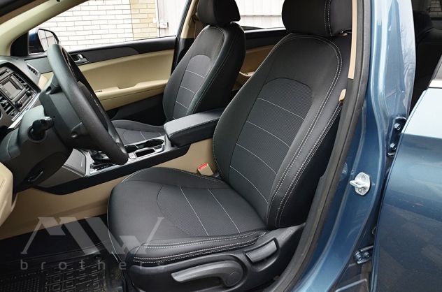 Set Coprisedili su misura per Hyundai Sonata (LF) (2014-2019)Ecopelle/Alcantara - Foto 5