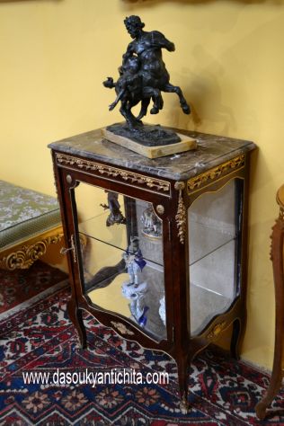 Vetrina con piano in marmo stile transizione Luigi XV - Foto 7
