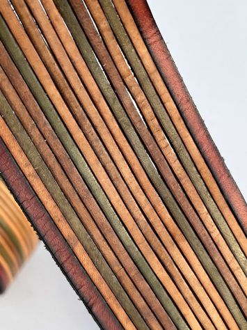 T43 Fascia Nastro in pelle a vegetale anilina brandy H 55 mm - L 10 mt - Foto 6