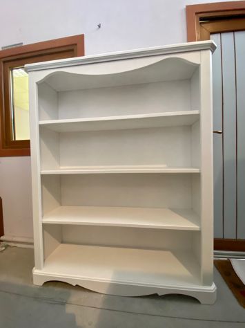 NUOVA LIBRERIA DI VERO LEGNO FINITURA BIANCO SHABBY - Foto 6