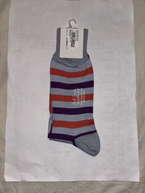 1 PAIO DI CALZE NUOVE FIRMATE ORIGINALI”PAUL SMITH”MADE IN ITALY IN COTONE,INTRO - Foto 5