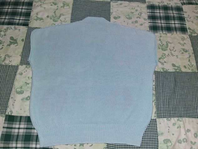 Gilet - Golfino - Cardigan - Pulllover Vintage fatto a mano ai ferri 100% cotone - Foto 2