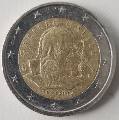 Moneta 2 Euro Galileo Galilei 2014 Italia