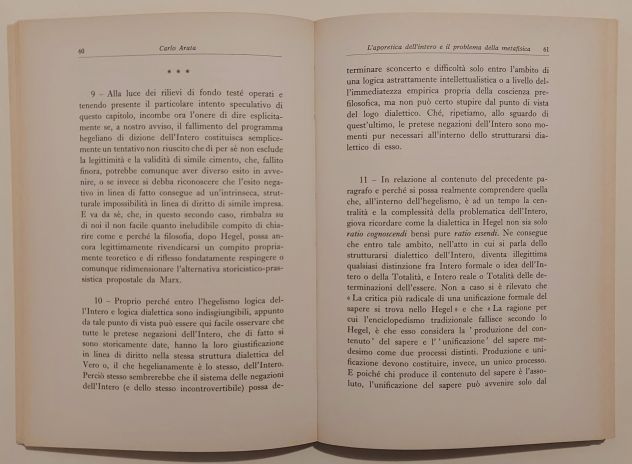 L’aporetica dell’intero e il problema della metafisica C.Arata Ed.Marzorati,1971 - Foto 4