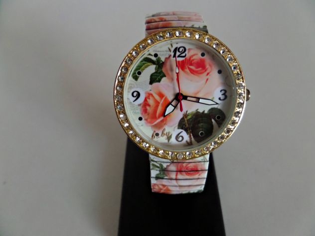 Orologio da polso femminile (rose) cinturino a molla - Foto 4