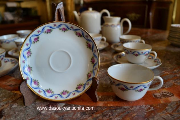Servizio da caffè Ginori anni 20/50 decori a nastro con rose - Foto 7
