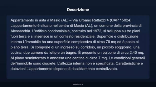 Immobile in asta di 76 m², box auto in vendita a Masio - Foto 8