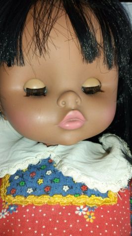 BAMBOLA MULATTINA VINTAGE ANNI 70 ITALOCREMONA 852 CM 50 - Foto 2