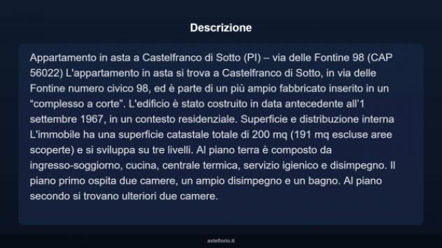 Immobile in asta di 200 m² con più di 5 locali in vendita a Castelfranco di Sotto - Foto 3