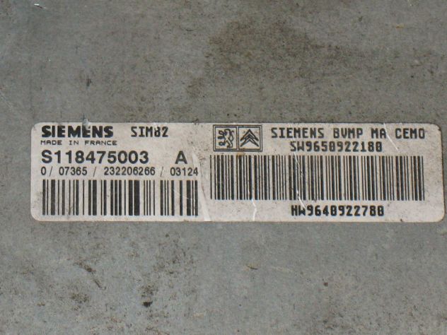 S118475003A ECU CAMBIO CITROEN PEUGEO 1.6 SIM82 9650922180 9640922780 - Foto 2
