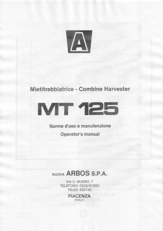 Manuali per mietitrebbiatrici Arbos - Foto 3