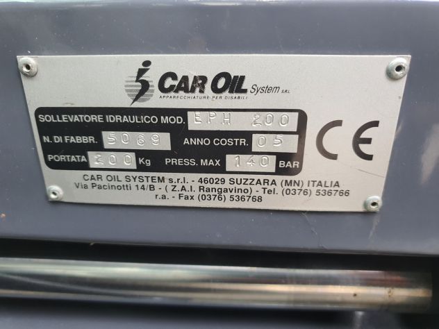 SOLLEVATORE PER CARROZZINE DISABILI CAR OIL EPH200 - Foto 9